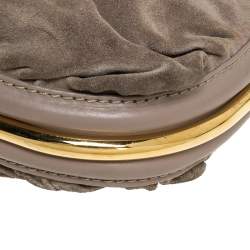 Jimmy Choo Beige Nubuck and Leather Flap Shoulder Bag