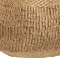 Jimmy Choo Tan Straw and Snake Skin Trim Handle Sky Hobo
