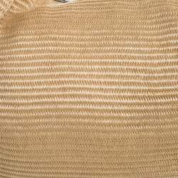 Jimmy Choo Tan Straw and Snake Skin Trim Handle Sky Hobo