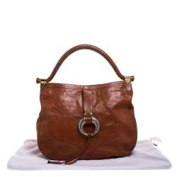 مملوكة مسبقًا حقيبة هوبو جيمي تشو روبي جلد بني فااتح