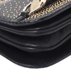 Pre Owned Jimmy Choo Black Studded Leather Zadie Crossbody Bag
