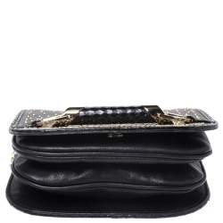 Pre Owned Jimmy Choo Black Studded Leather Zadie Crossbody Bag