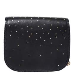 Pre Owned Jimmy Choo Black Studded Leather Zadie Crossbody Bag