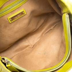 Pre Owned Jimmy Choo Neon Yellow Leather Rania Tote