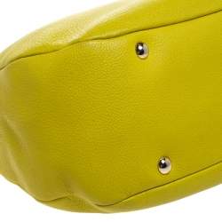 Pre Owned Jimmy Choo Neon Yellow Leather Rania Tote