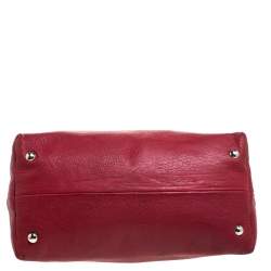 Pre Owned Jimmy Choo Red Leather Rhea Tote