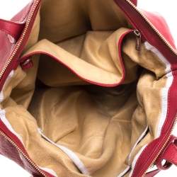 Pre Owned Jimmy Choo Red Leather Rhea Tote