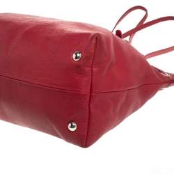 Pre Owned Jimmy Choo Red Leather Rhea Tote