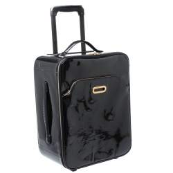 Pre Owned Jimmy Choo Black Patent Leather Terence Suitcase