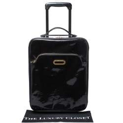 Pre Owned Jimmy Choo Black Patent Leather Terence Suitcase
