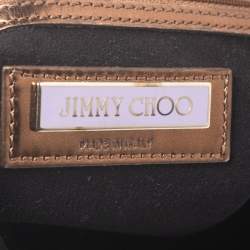 Pre Owned Jimmy Choo Metallic Bronze Python Leather Tulita Hobo