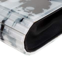 مملوكة مسبقًا Jimmy Choo Black/White Printed Acrylic Candy Clutch Bag