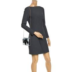 مملوكة مسبقًا Jimmy Choo Black/White Printed Acrylic Candy Clutch Bag