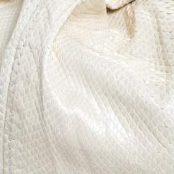 Pre Owned Jimmy Choo Cream Python Large Saba Hobo