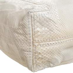 Pre Owned Jimmy Choo Cream Python Large Saba Hobo