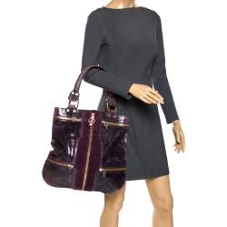 Pre Owned حقيبة يد جيمي تشو مونا سويدي وجلد خضراء نيون