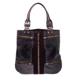 Pre Owned حقيبة يد جيمي تشو مونا سويدي وجلد خضراء نيون