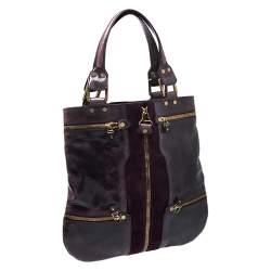 Pre Owned حقيبة يد جيمي تشو مونا سويدي وجلد خضراء نيون