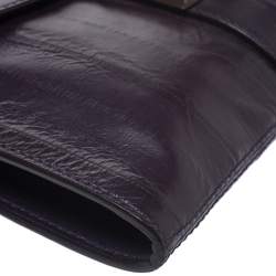 Pre Owned حقيبة كلتش جيمي تشو ريبيل جلد سمك الانقليس بنفسجي