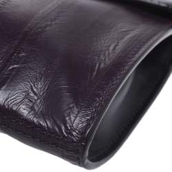 Pre Owned حقيبة كلتش جيمي تشو ريبيل جلد سمك الانقليس بنفسجي