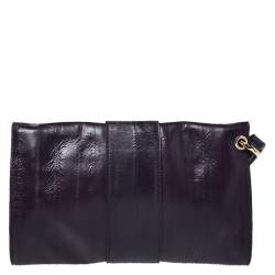 Pre Owned حقيبة كلتش جيمي تشو ريبيل جلد سمك الانقليس بنفسجي