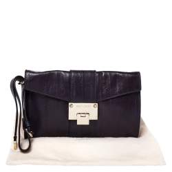 Pre Owned حقيبة كلتش جيمي تشو ريبيل جلد سمك الانقليس بنفسجي