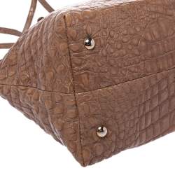 مملوكة مسبقًا حقيبة يد جيمي تشو رهيا شوبر جلد لامع نقشة التمساح بيج