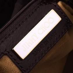 Jimmy Choo Brown Python Effect Patent Leather Ramona Tote