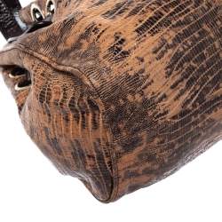 Jimmy Choo Brown Python Effect Patent Leather Ramona Tote
