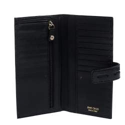Pre Owned Jimmy Choo Black Patent Leather Continental Wallet