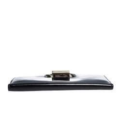 Pre Owned Jimmy Choo Black Patent Leather Continental Wallet