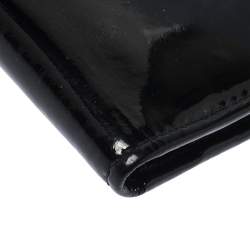 Pre Owned Jimmy Choo Black Patent Leather Continental Wallet
