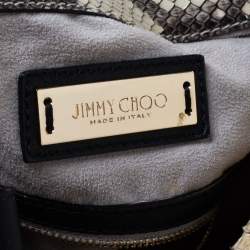 Pre Owned حقيبة هوبو جيمي تشو انا جلد ثعبان كريمي