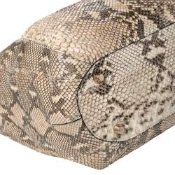 Pre Owned حقيبة هوبو جيمي تشو انا جلد ثعبان كريمي