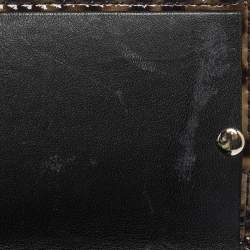 Pre Owned Jimmy Choo Brown Leopard Print Patent Leather Continental Wallet