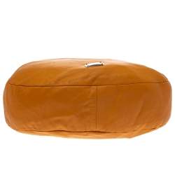 مملوكة مسبقًا Jimmy Choo Orange Leather and Python Trim Handle Sky Hobo