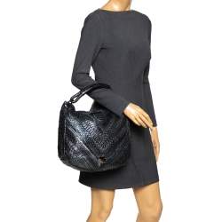 Jimmy Choo Holographic Python Effect Leather Sky Hobo