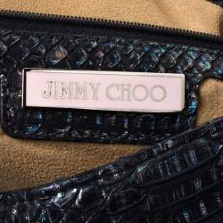 Jimmy Choo Holographic Python Effect Leather Sky Hobo