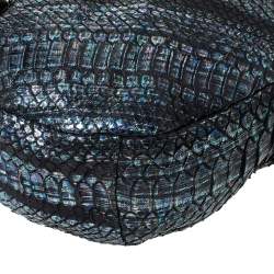 Jimmy Choo Holographic Python Effect Leather Sky Hobo