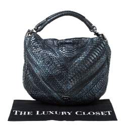 Jimmy Choo Holographic Python Effect Leather Sky Hobo