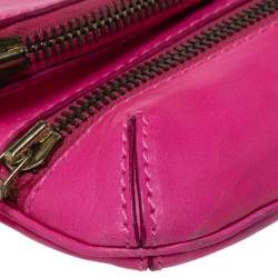 مملوكة مسبقًا Jimmy Choo Neon Pink Leather Mave Foldover Clutch