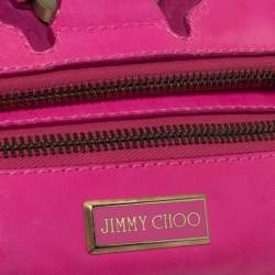 مملوكة مسبقًا Jimmy Choo Neon Pink Leather Mave Foldover Clutch
