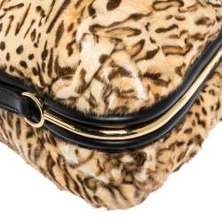 Jimmy Choo Brown/Black Leopard Print Calfhair and Leather Alex Hobo