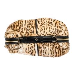 Jimmy Choo Brown/Black Leopard Print Calfhair and Leather Alex Hobo