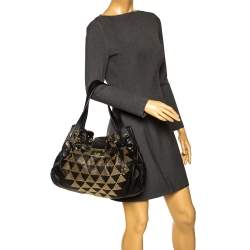 Pre Owned Jimmy Choo Black Leather Riki Studded Tote