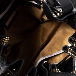 Pre Owned Jimmy Choo Black Leather Riki Studded Tote