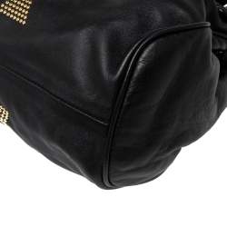 Pre Owned Jimmy Choo Black Leather Riki Studded Tote