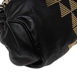 Pre Owned Jimmy Choo Black Leather Riki Studded Tote