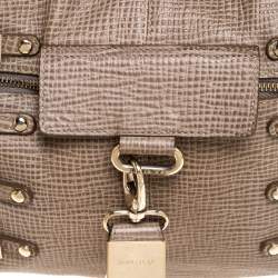 Jimmy Choo Beige Textured Leather Bardia Buckle Hobo