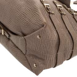 Jimmy Choo Beige Textured Leather Bardia Buckle Hobo